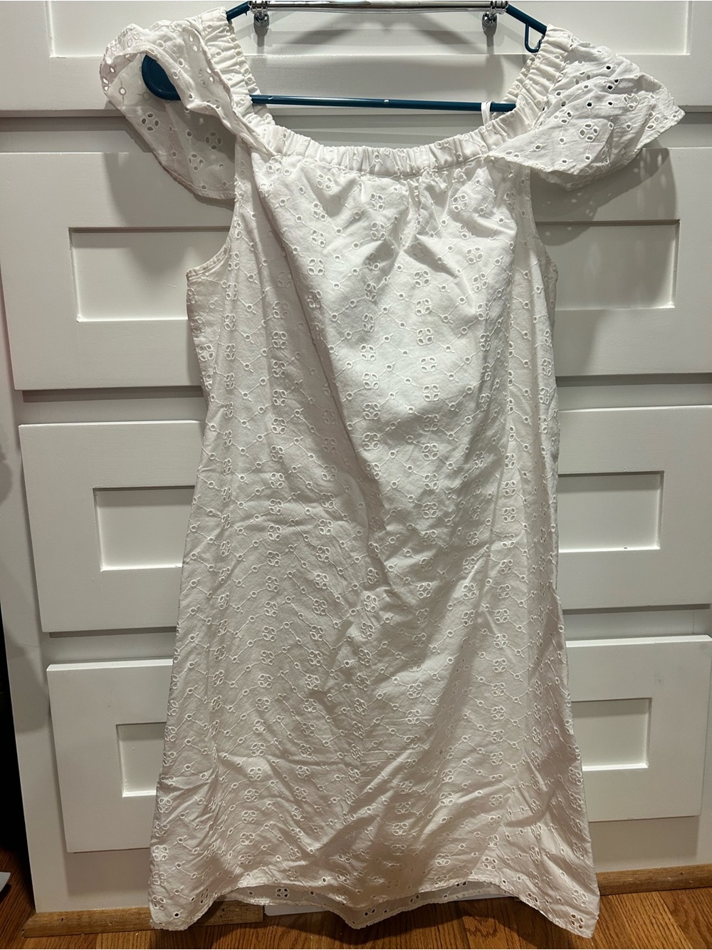 J. Crew White Eyelet off- Shoulder Summer Dress